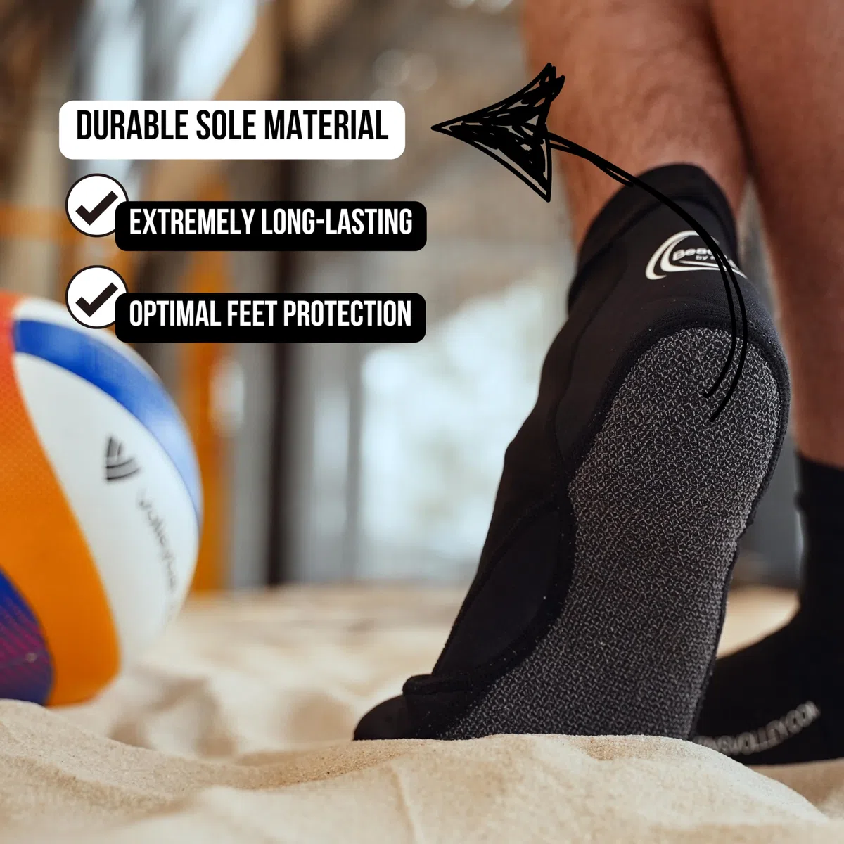 Beachsocks - Calzini da spiaggia dal design professionale per sport in spiaggia - beach volley, calcio, tennis