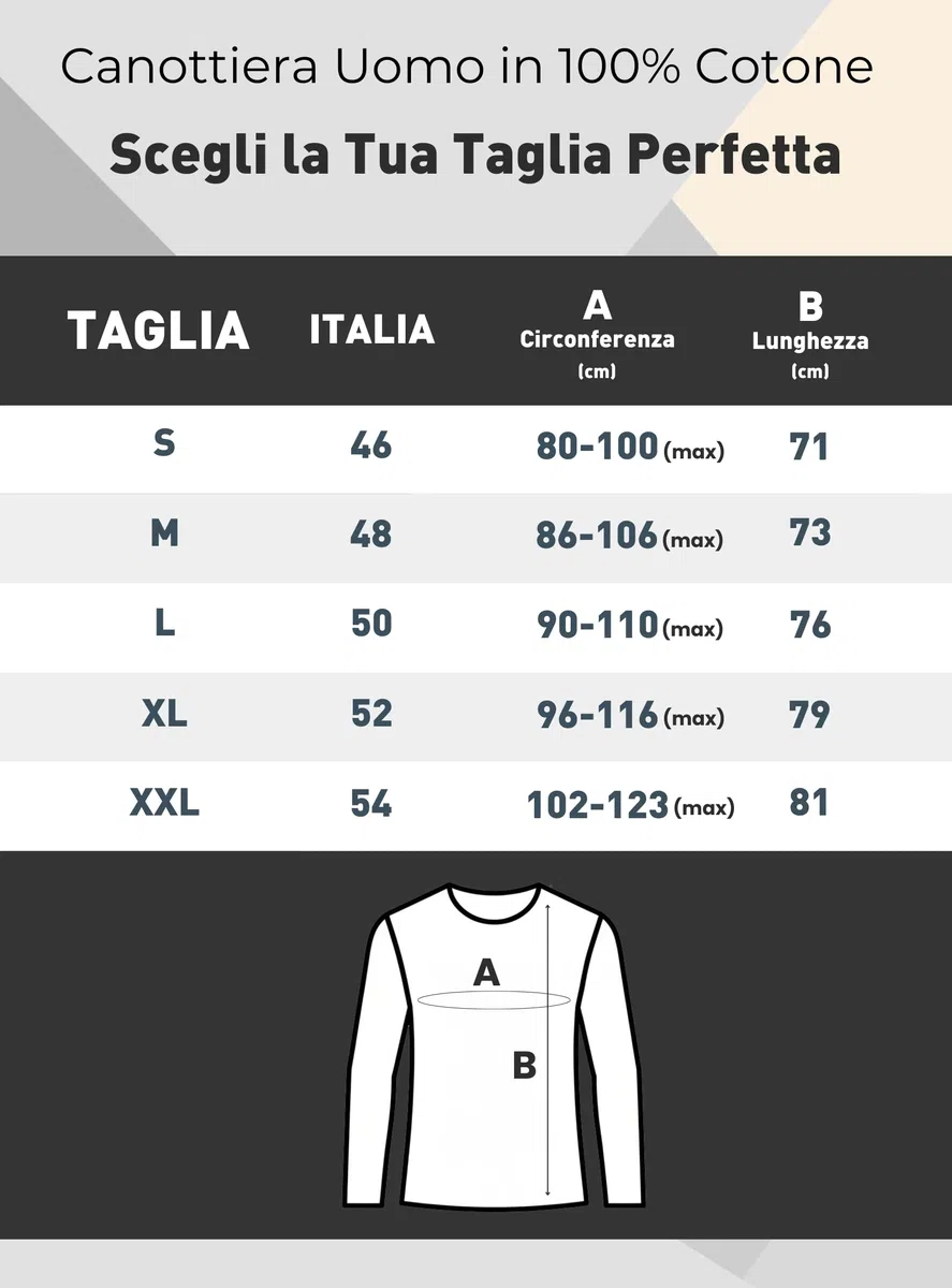 VP PINUCCIO VENEGONI Set 2 Magliette Uomo Lana e Cotone 100% Manica Lunga Termica Bianca