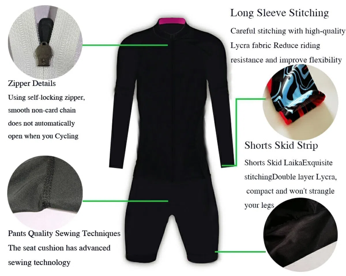 Tuta da ciclismo da donna, a maniche corte, da triathlon, abbigliamento da ciclismo