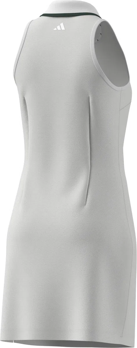 adidas Femme Seasonal Essentials Colorpop Dress with Embroidered Graphic, White/Collegiate Green, M
