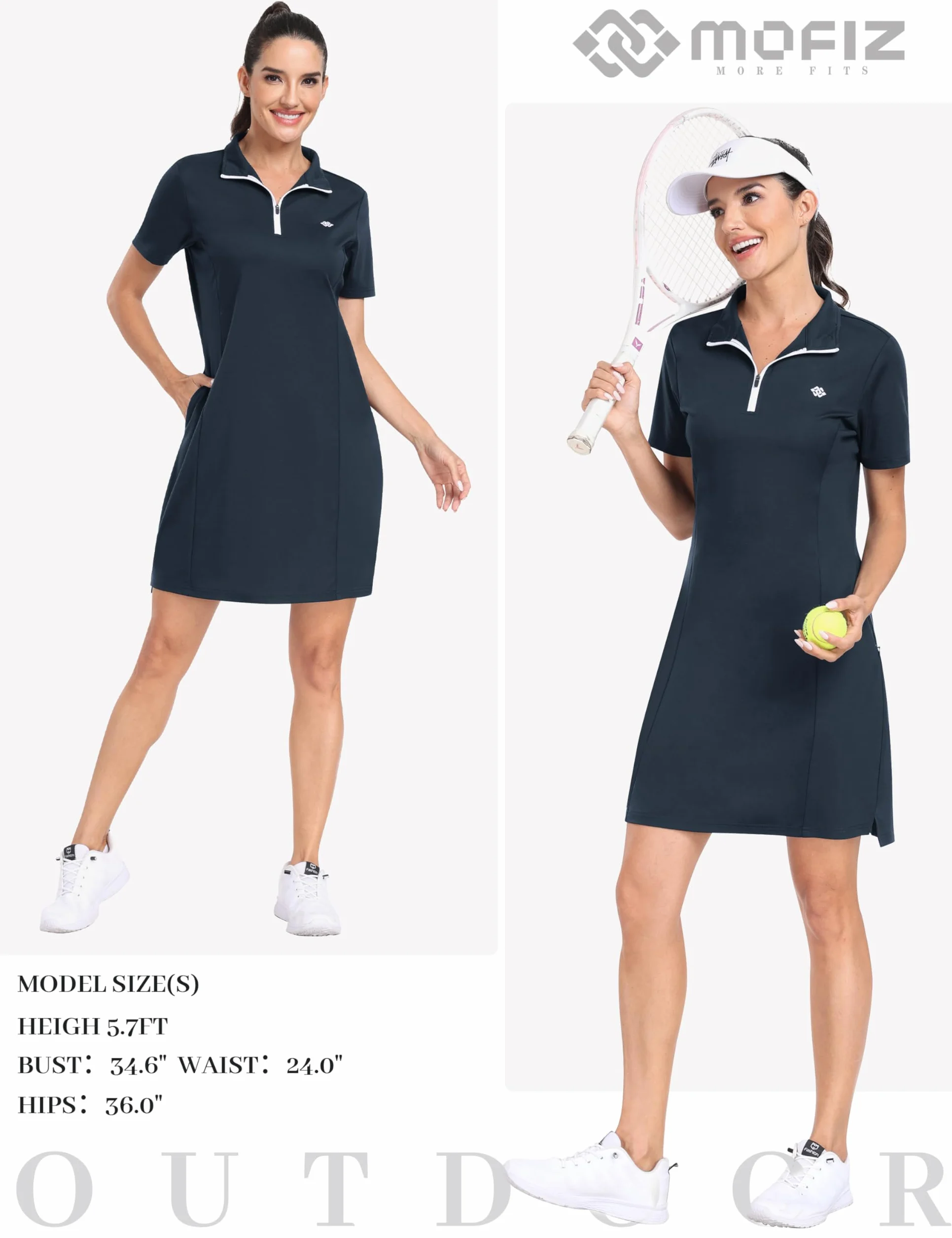 MoFiz Vestito Polo Donna Manica Corta Estate Sportivo Tenis Golf Dress