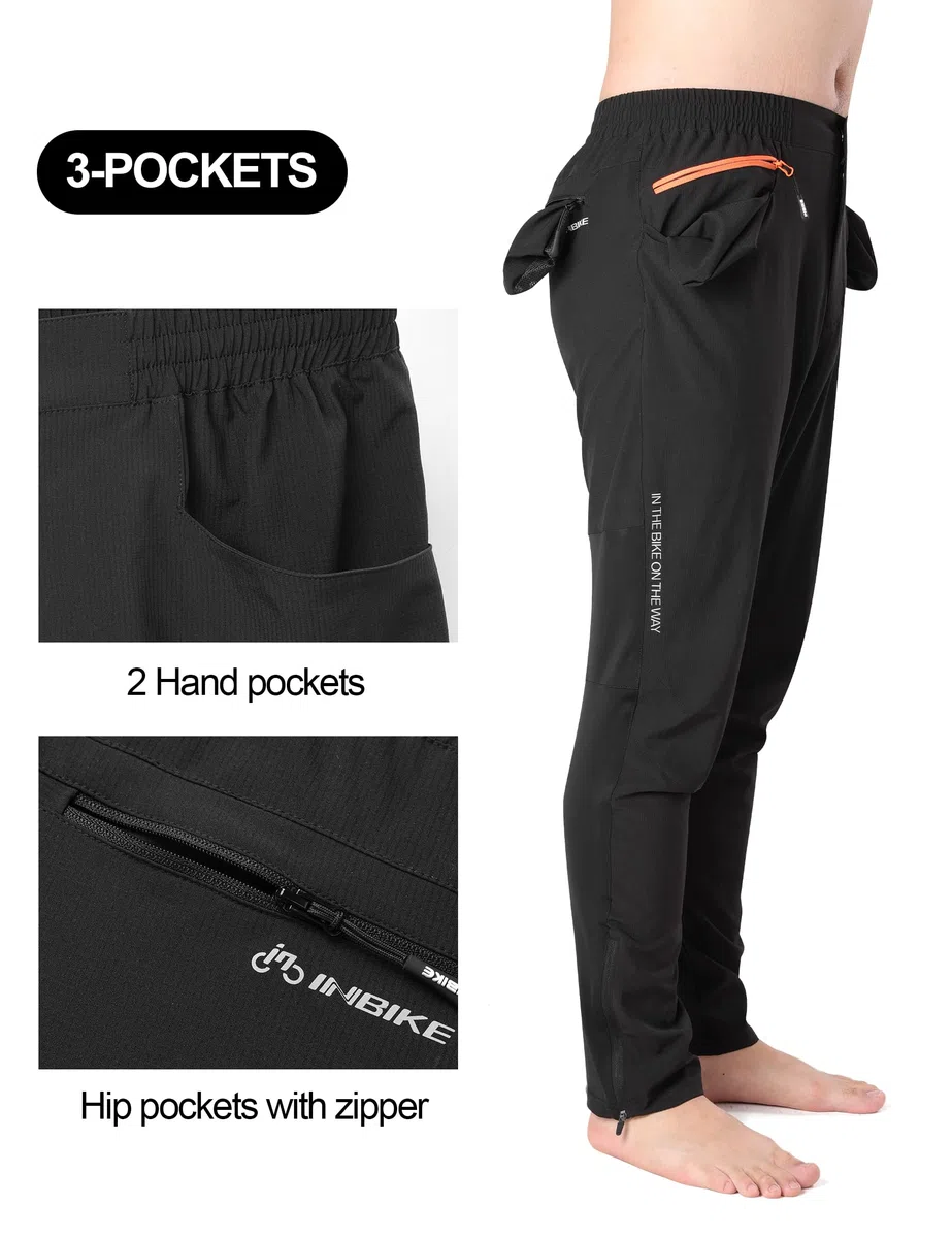 INBIKE Pantaloni Ciclismo Uomo Estivi Pantaloni da Trekking Pantaloni MTB Lunghi Leggeri Asciugatura Rapida Estivi Sportivo Vita Quotidiana Outdoor
