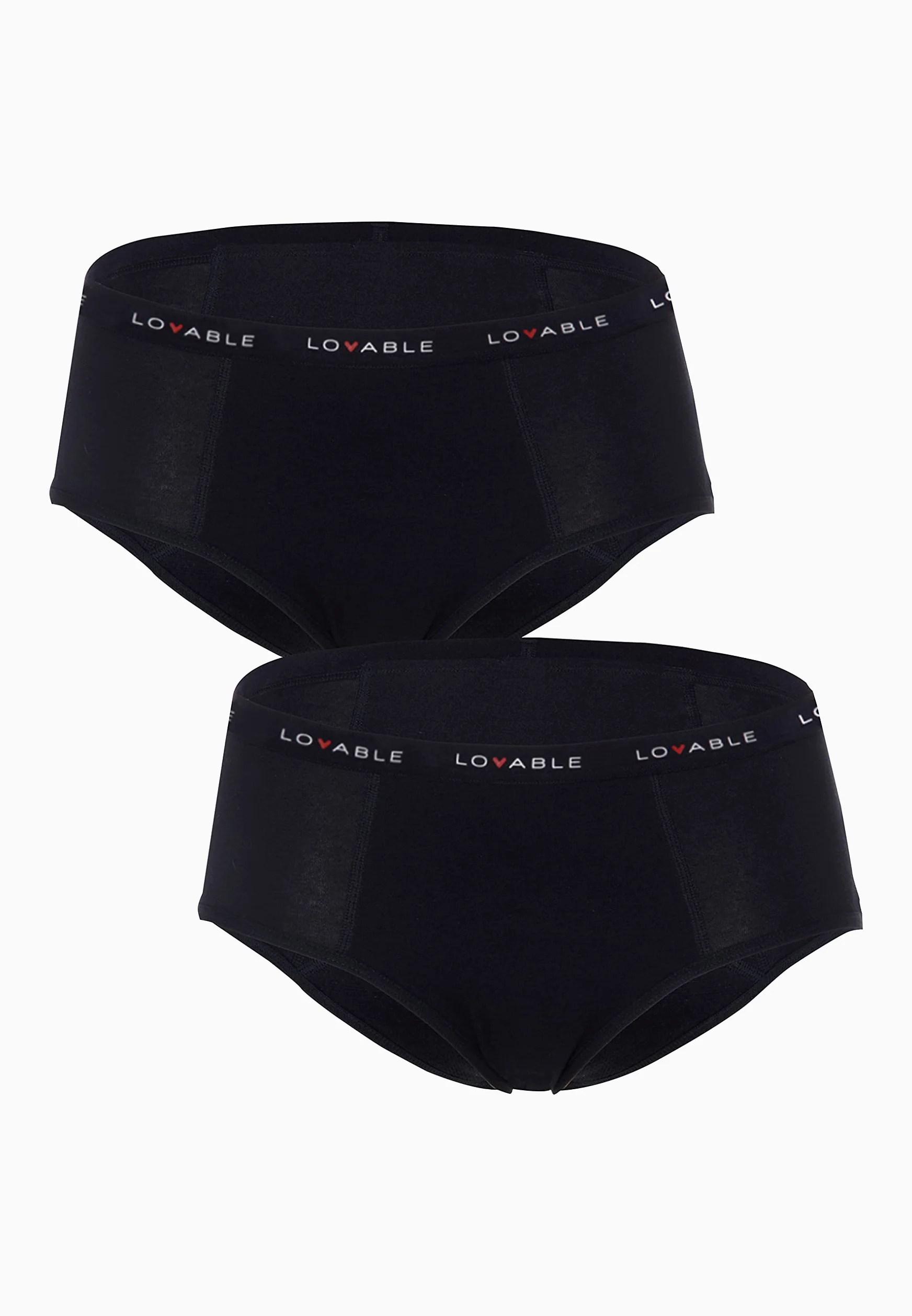 Lovable Slip Culotte da Ciclo Mestruale Flusso Abbondante in Cotone | Mutande Mestruali Riutilizzabili e Assorbenti | Period Panties Bi-Pack Donna x2