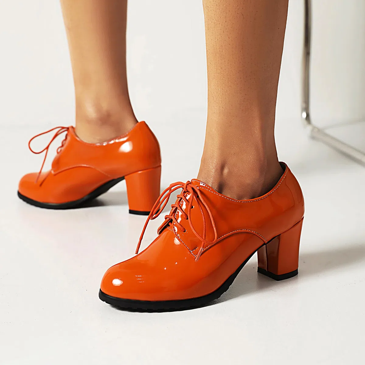 Oxford Donna Tacco Alto a Blocco con Plateau Punta Rotonda Scarpe da Festa Dp987, Numero 34-43
