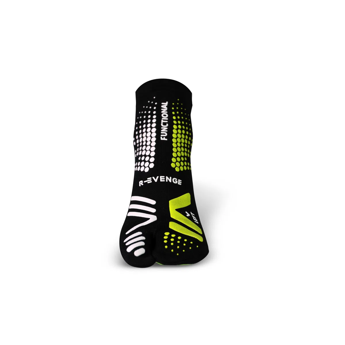 R-EVENGE Calzari tecnici antiscivolo-grip perfetto su superfici asciutte. Filato in argento antibatterico, termoregolante e antistatico. Modello 1 finger. Ideali per funzionale, antigravity, training.