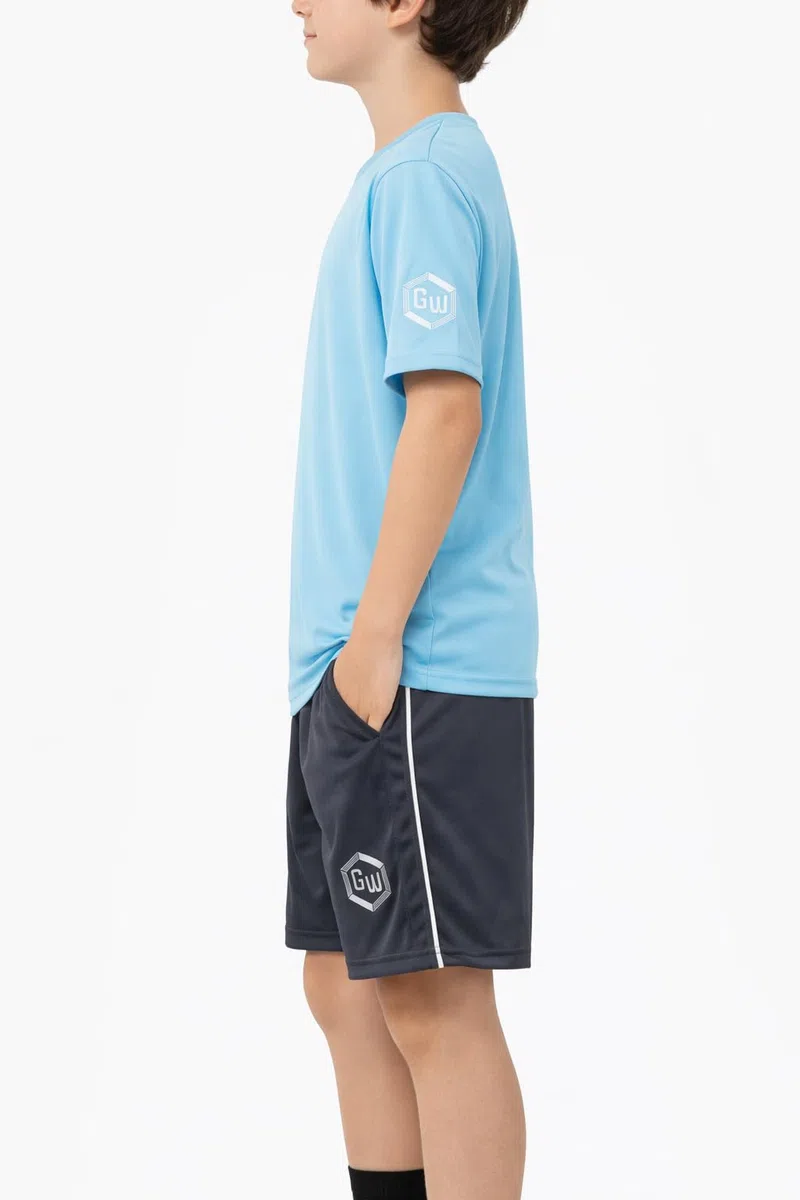 Set sportivo per bambini in 3 pezzi, tuta, 2 maglietta a maniche corte e 1 pantaloncini da 6 a 14 anni