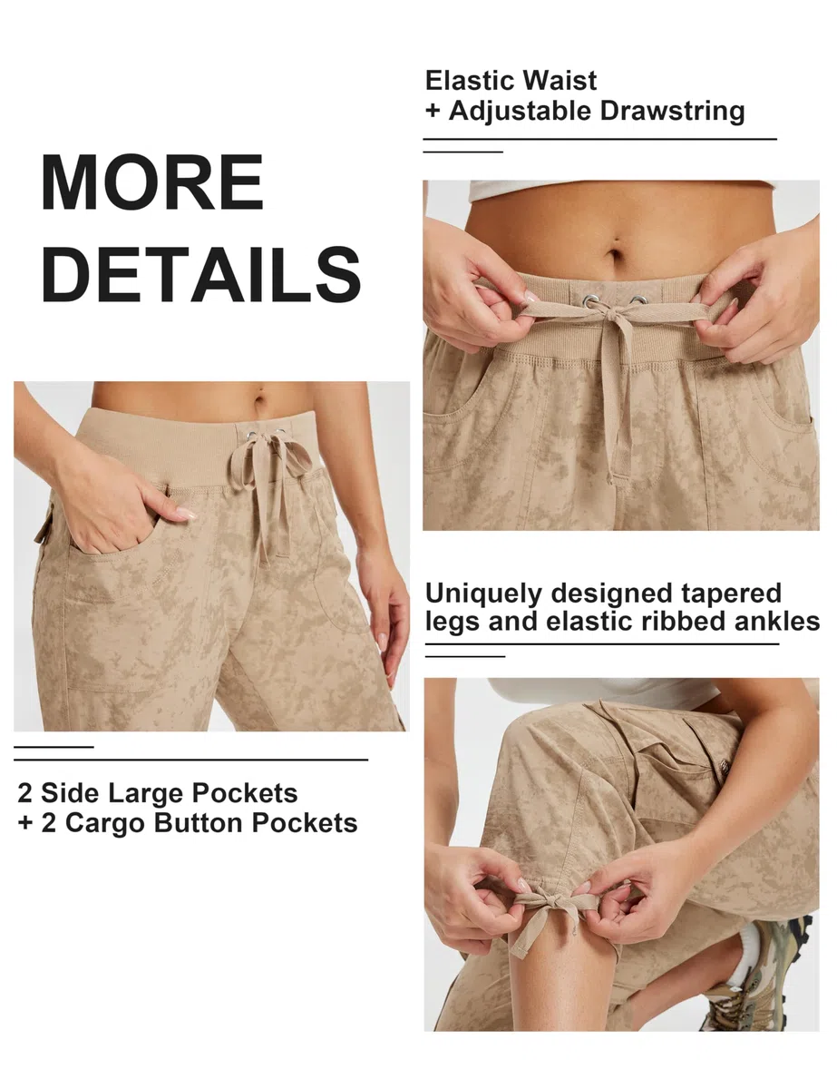 JINSHI Pantaloni Donna Estivi Cargo Pantalone Capri 3/4 Lungo Estivo Sportivo Leggero Lavoro Pant con Tasche