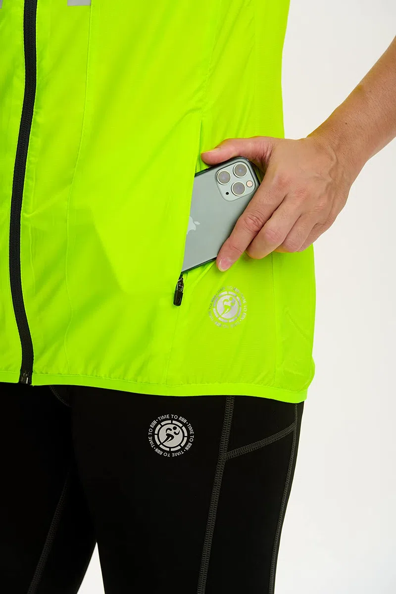 Time To Run Gilet da Corsa da Donna Con Tasche - Leggera Antivento Traspirante - Ideale Per L'esercizio E Il Jogging