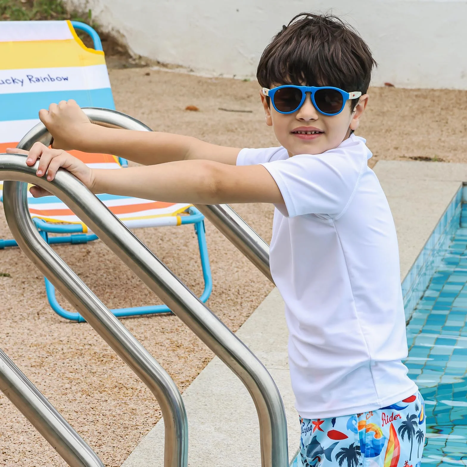 2 Pezzi Maglia Anti UV Nuoto Bambino UPF50+ Maglietta Piscina con Maniche Corte Costume da Bagno Ragazzi Asciugatura Rapida Magliette Rash Guard 5-14 Anni