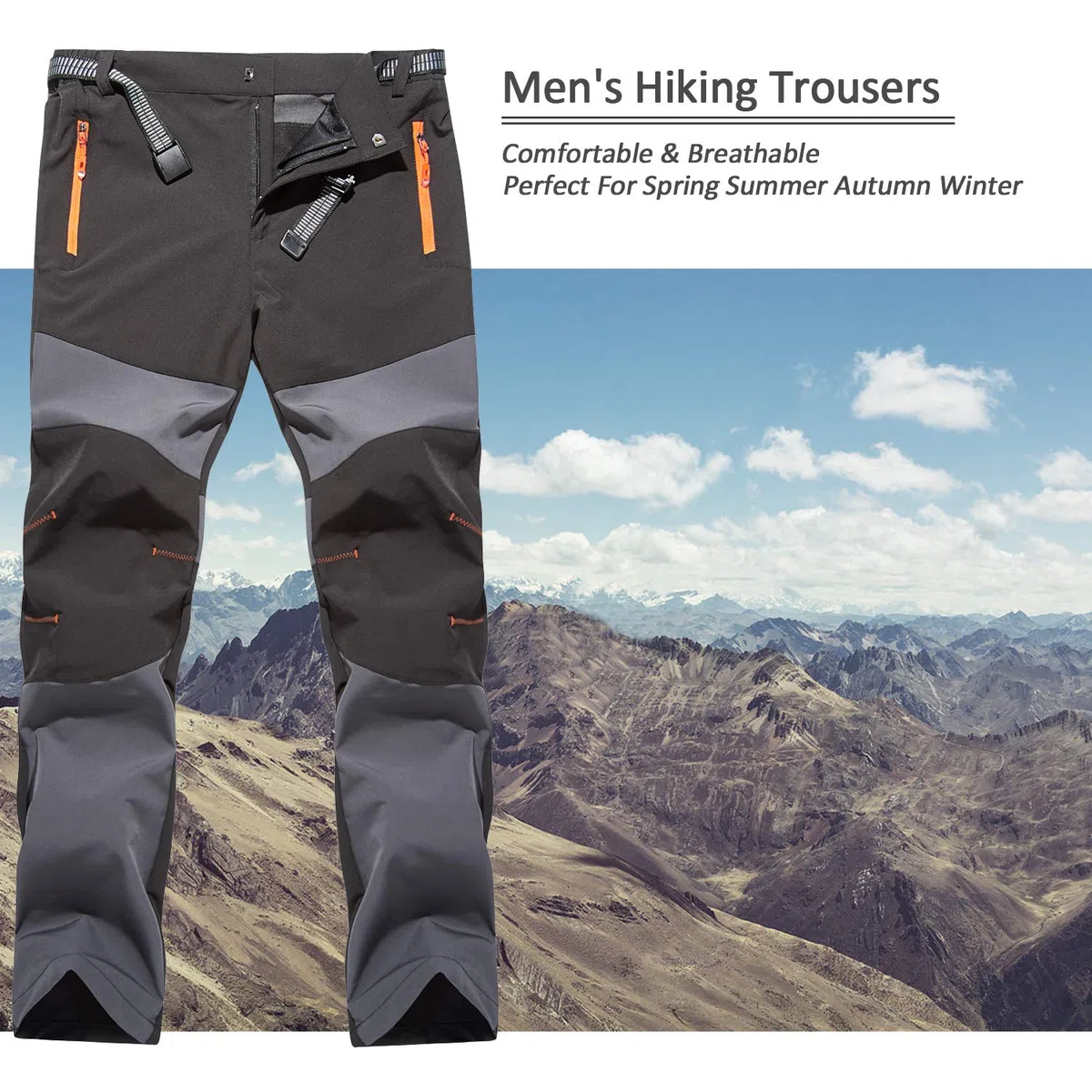 Pantaloni da Trekking Comodi da Uomo Pantaloni Caldi Antivento Pantaloni Casual da Arrampicata Inverno/Autunno/Primavera/Estate