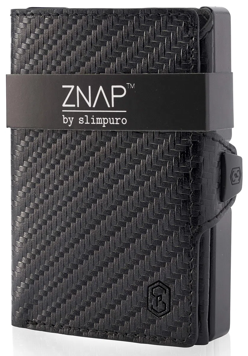slimpuro ZNAP - Protezione RFID - Portafoglio Uomo Slim, Portacarte Uomo, Portacarte di Credito da Uomo