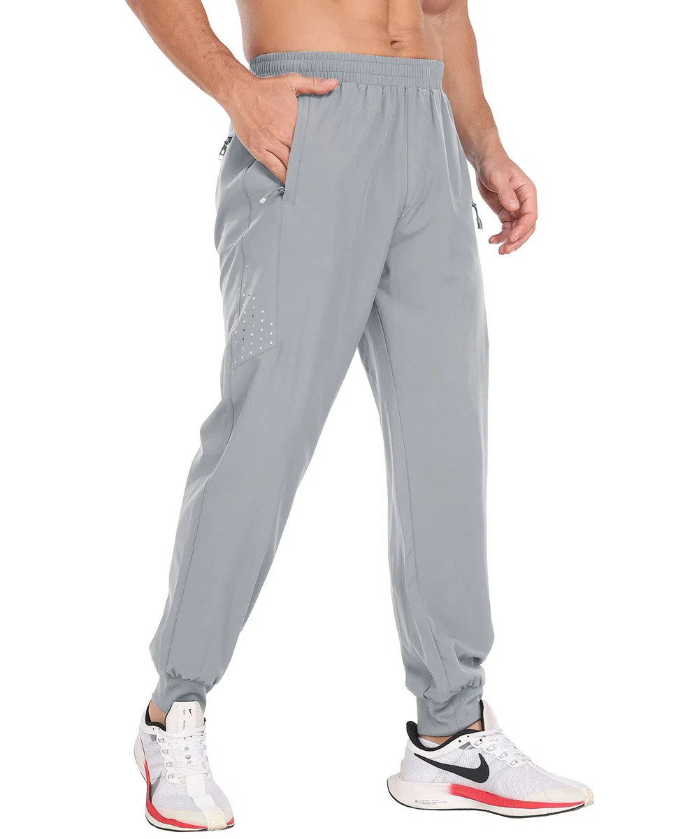 MoFiz Uomo Pantaloni Leggeri Tuta Ginnastica Pantaloni Sportivi Lunghi Jogging ad Asciugatura Rapida con Tasche Zip