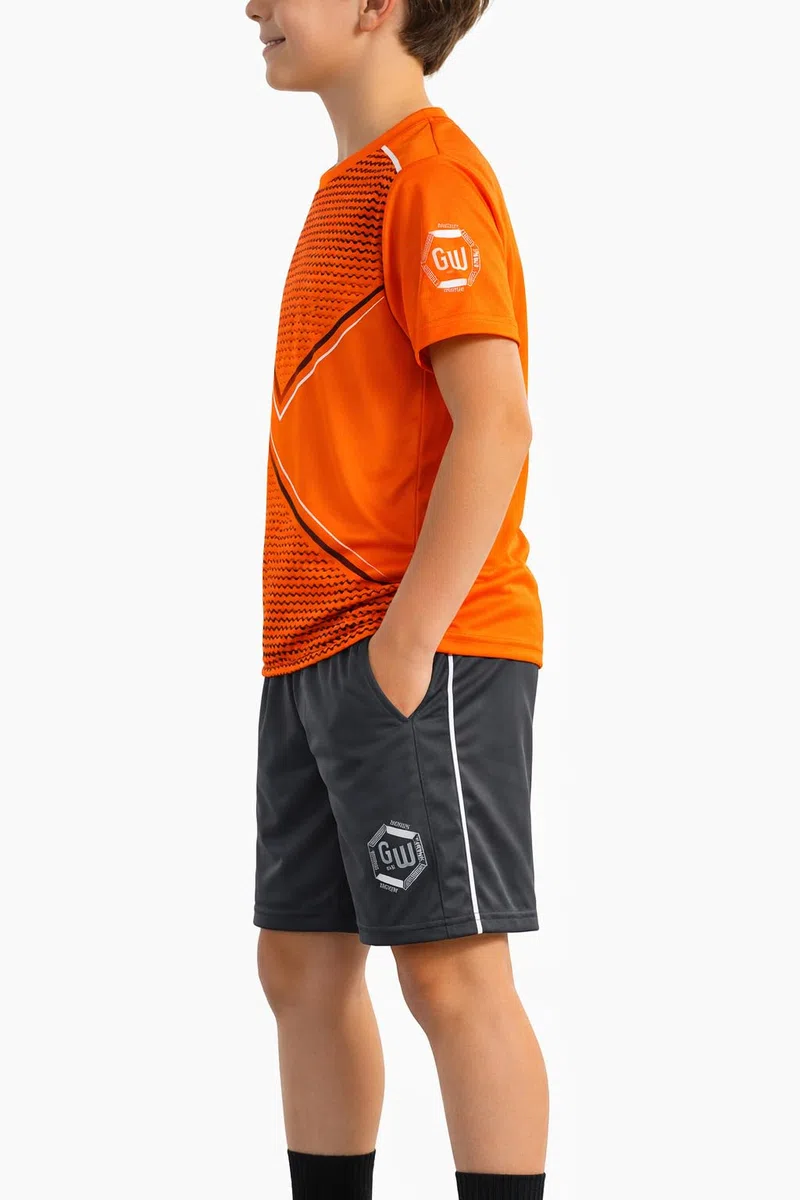Set sportivo per bambini in 3 pezzi, tuta, 2 maglietta a maniche corte e 1 pantaloncini da 6 a 14 anni