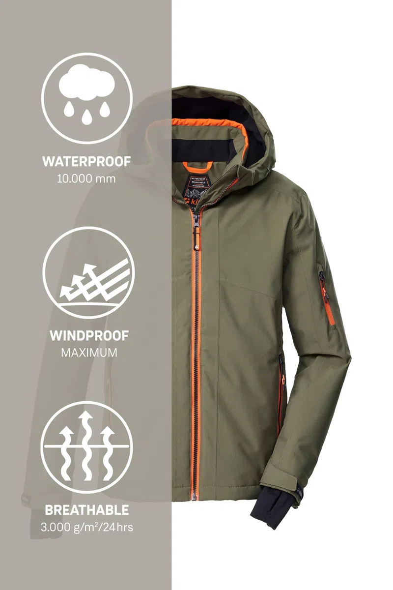 Killtec Ksw 202 Bys Ski Jckt Giacca da sci/giacca funzionale con cappuccio e paraneve Bambini e ragazzi