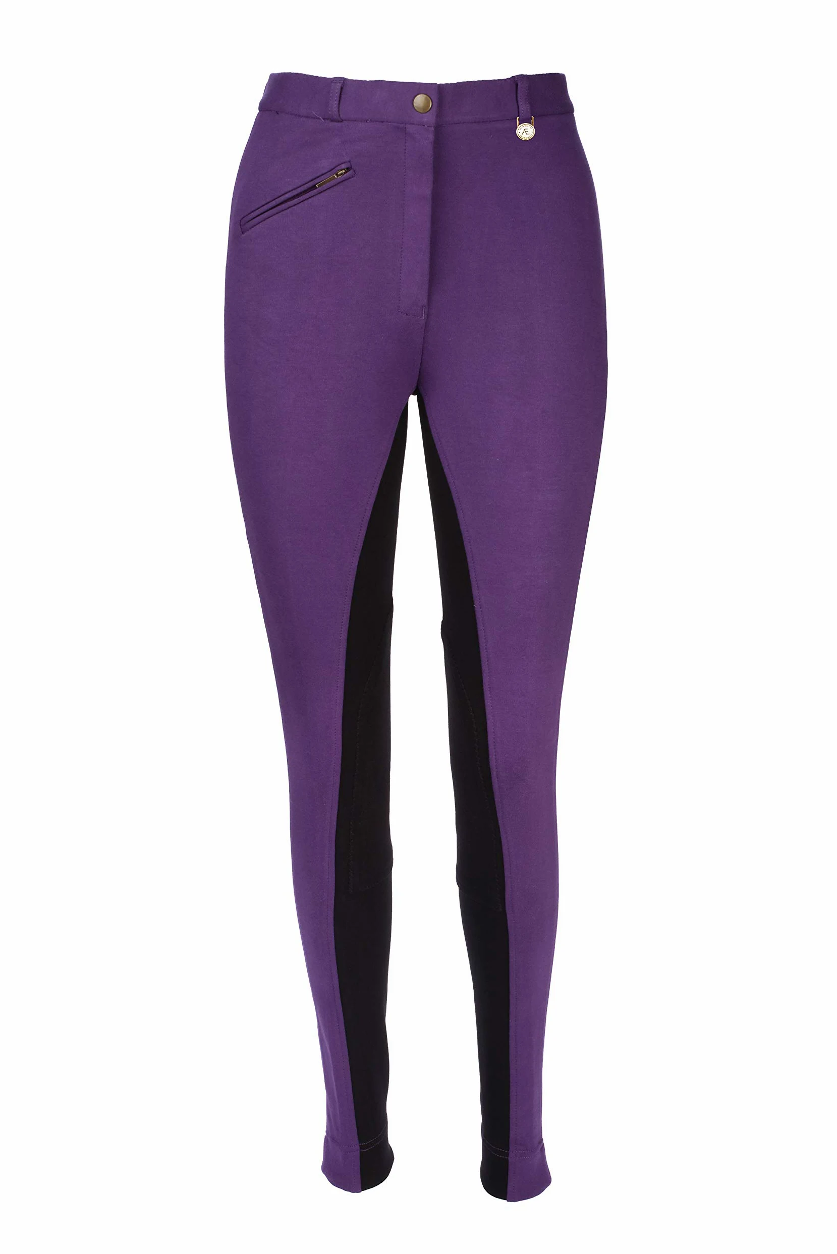 BAMBINI CORSA PANTALONI DA EQUITAZIONE BOY/BAMBINE MORBIDO ELASTICO JODS JODPHURS NERA CON VIOLA CHIARO BY SCONTO ANIMALE DOMESTICO ACCESSORI