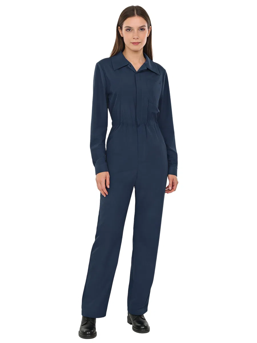 Runhomal Uniforme di Lavoro Donna Adulto Tuta Blu Lavoro Industriale Meccanici
