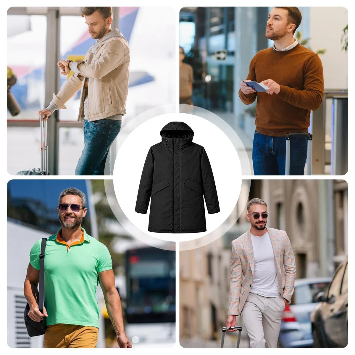 Generico Travel Jacket With Hidden Pockets, 16 Pockets Zipper The Packable Travel Jacket Coat | Lightweight Coat For 14lbs Clothes Airplane Camping