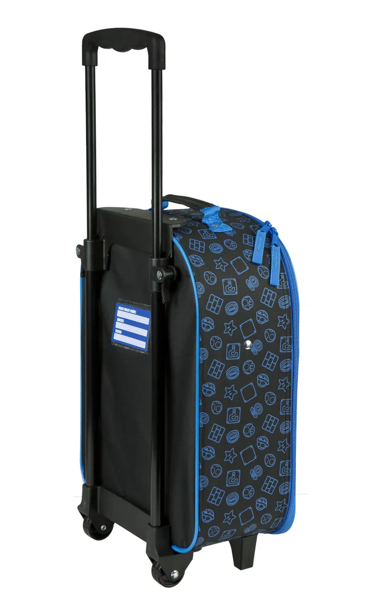 Undercover - Trolley per bambini Super Mario - ampio scomparto principale - compagno di viaggio ideale - asta telescopica regolabile e fissabile