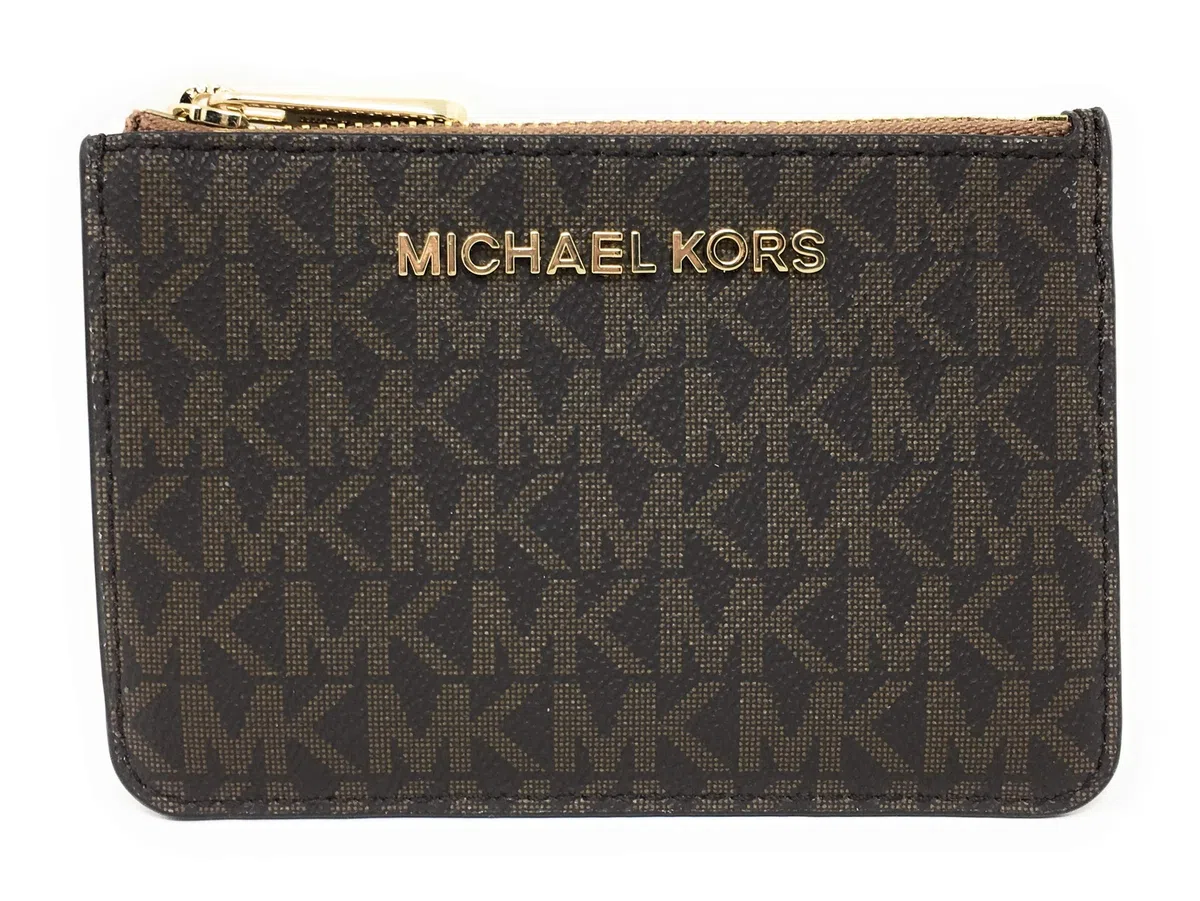 Michael Kors Jet Set Travel Small Zip Pouch con porta carte d'identità - Twill rivestito in PVC