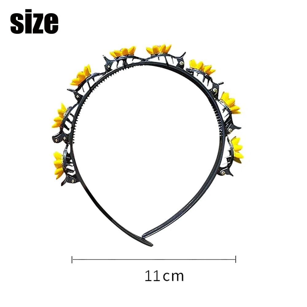 Splendido fermaglio per capelli in stile principessa, fasce a doppio strato con clip, cerchietti alla moda, splendidi fermagli per capelli con doppia frangia per ragazze (5 pezzi B, taglia unica)