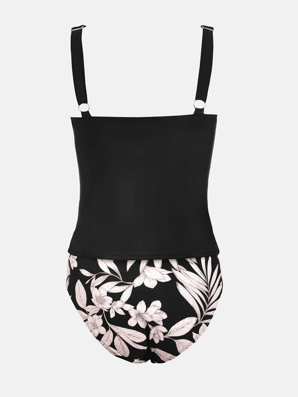 CUPSHE - Tankini da donna, set costume da bagno a due pezzi, slip a vita media e arricciatura frontale