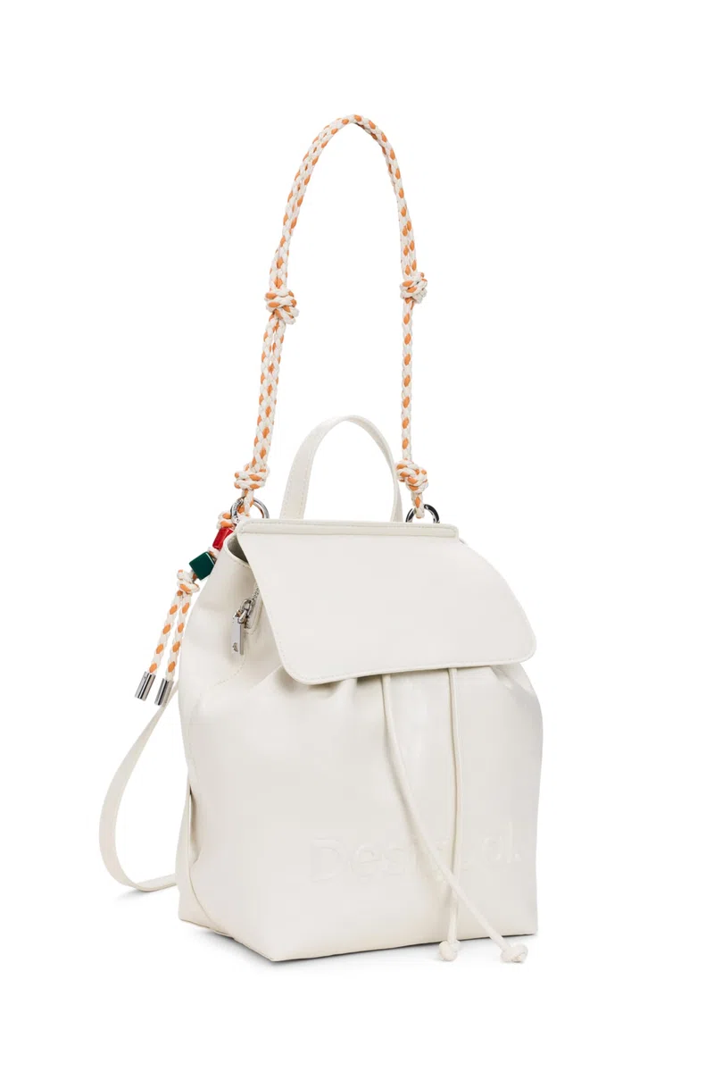 Desigual zaino per il tempo libero Half Logo Luena Mini Backpack Beige Crude avorio