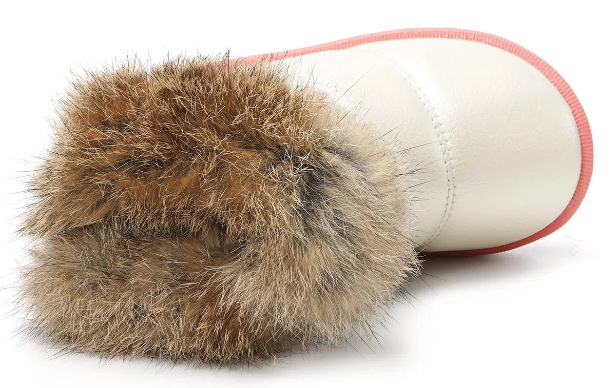 KVbabby Bambine e Ragazze Carino Stivali da Neve Morbide Fodera calda Stivali Scarpe di Cotone Piatto Pelliccia Stivali,bianco,23 EU = produttore 24