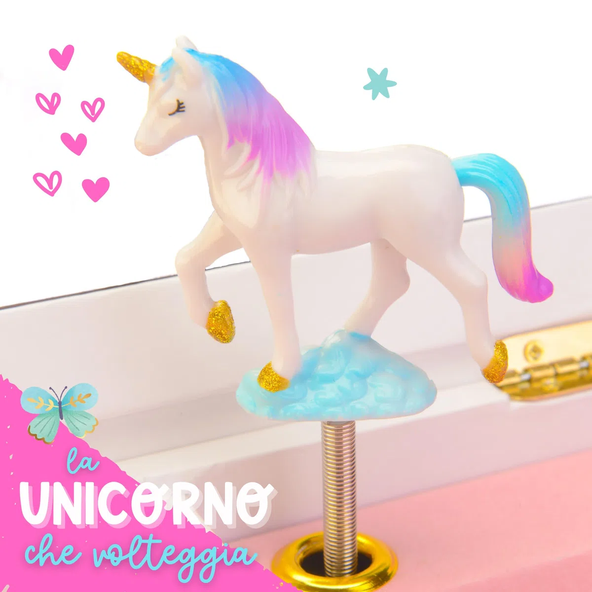 Giggle & Honey® Portagioie Carillon Principessa per Bambine Scatola Musicale per Bambini con Cassetti, Regali Principessa per Bambine, Scatole per Gioielli Principessa da 3 a 10 anni