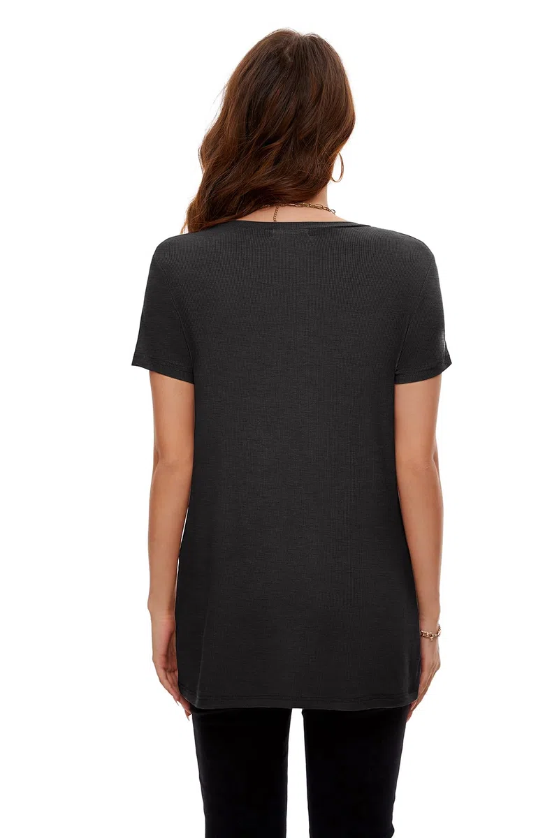 Smallshow Abbigliamento Premaman Donna Side Split Magliette e Top maternità,Deep Grey,XL