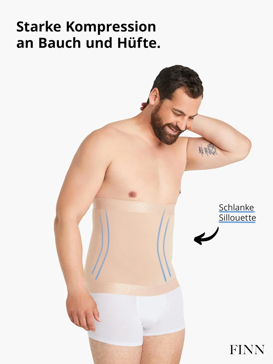 FINN Pancera Contenitiva per Uomini - Fascia Dimagrante Pancia in Cotone - Guaina Contenitiva Potente per Uomini con Effetto Pancia Piatta