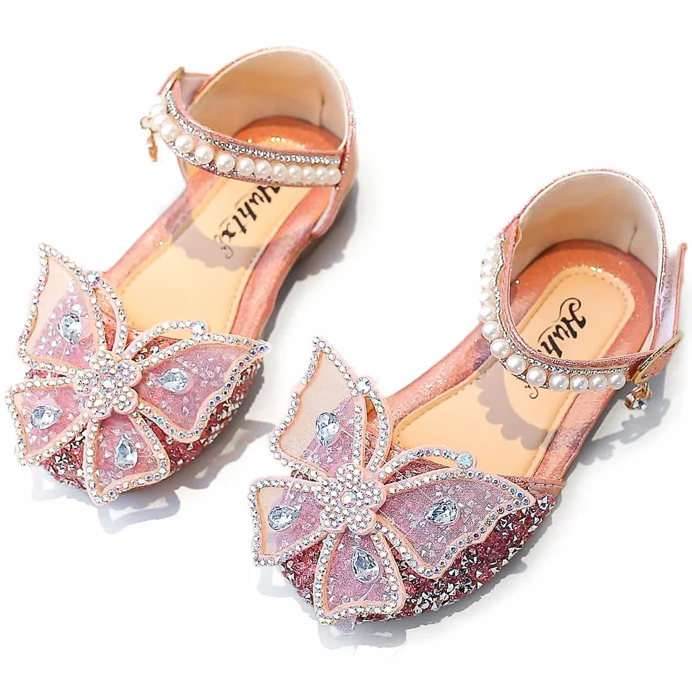 Scarpe da Principessa per Ragazze Mary Janes Bambina Scarpe Cosplay con Paillettes Eleganti per Cerimonia Festa Cosplay Matrimoni