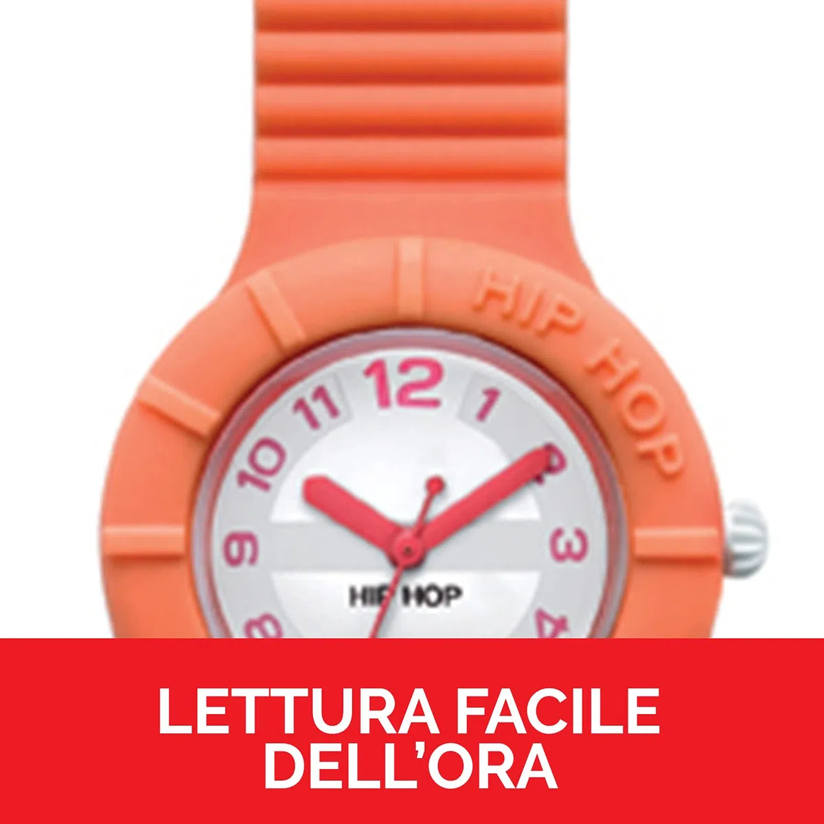 HIP HOP Orologio Donna, Collezione NUMBERS COLLECTION, Movimento, Resistente all'acqua fino a 30 metri, Cinturino in Silicone Stampato, Lunghezza regolabile, Idee regalo Donna