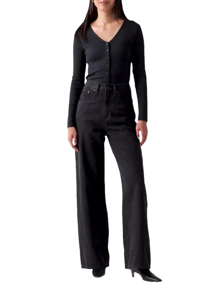 Levi's Donna Maglietta a Maniche Lunghe Muse con Scollo a V, Slim Fit