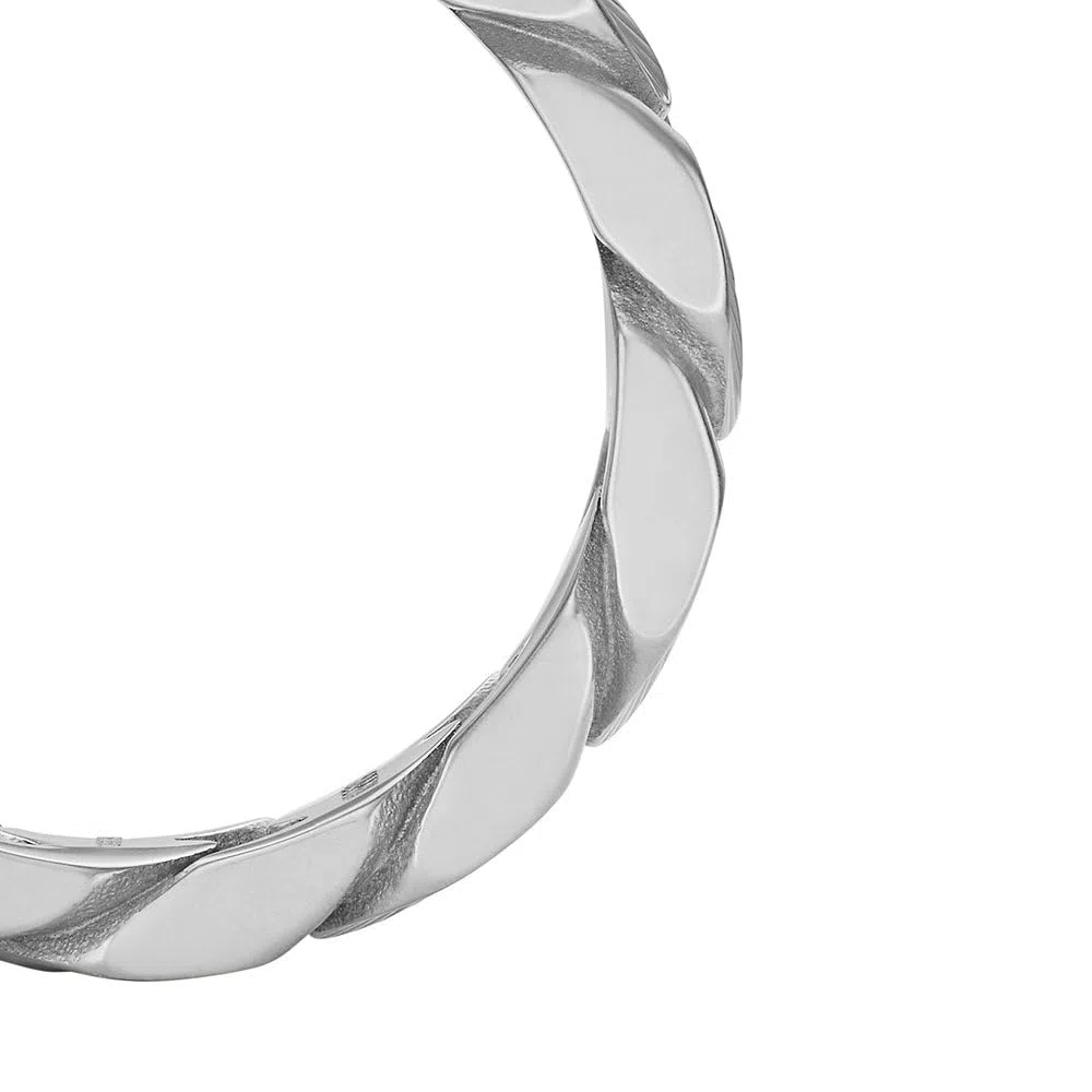 Fossil Anelli a catena da uomo in acciaio inossidabile