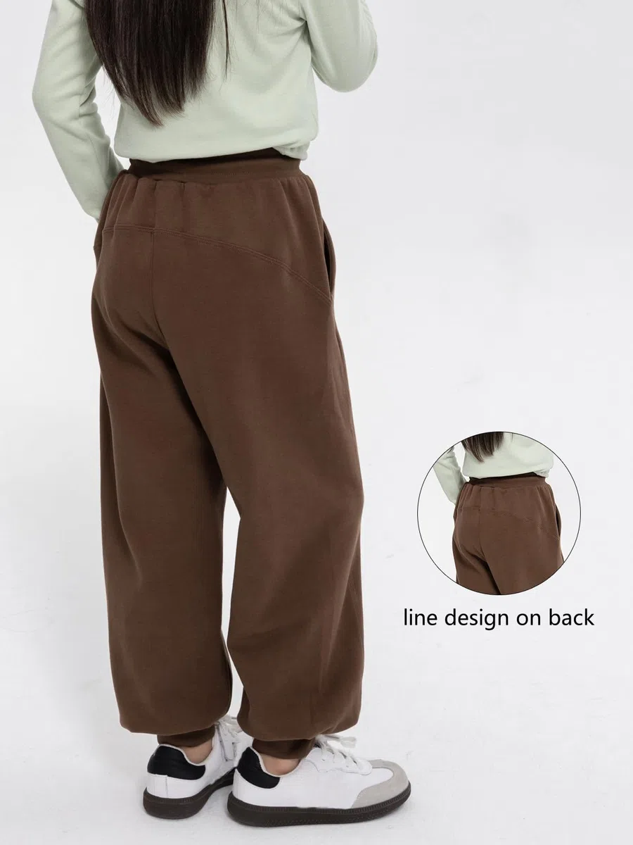 Rolanko Pantaloni da Jogging per Ragazze, Vita Elastica Pantaloni Sportivi in Cotone Tuta Scolastica Pantaloni da Educazione Fisica Bottoms Fit Largo