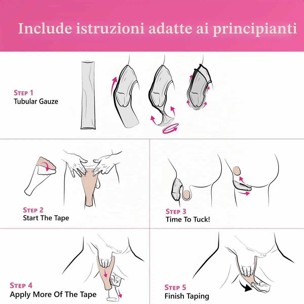 DressTech Tuck Yourself - Nastro adesivo per donne trans, crossdressers e drag queens, confezione da 10