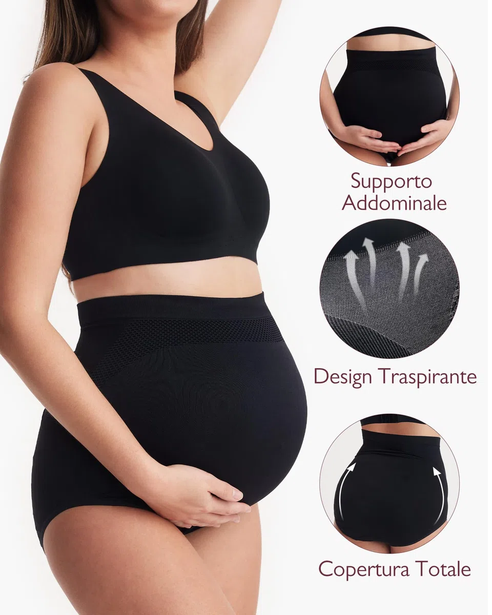 momcozy Intimo Donna Premaman Vita Alta - Morbido, Elasticizzato e Senza Cuciture, Adatto sopra la Pancia