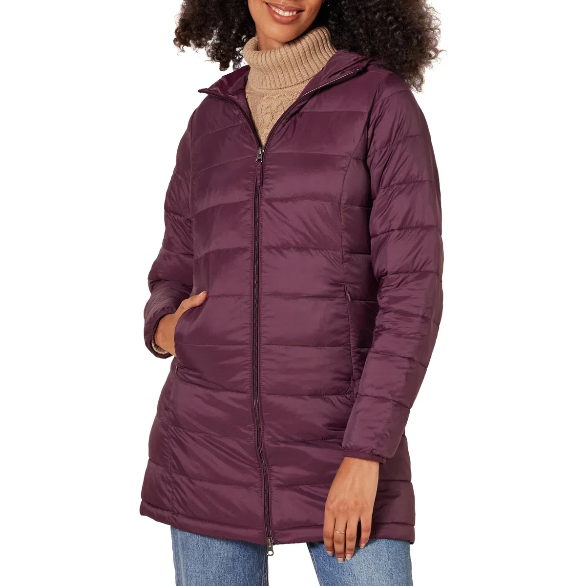 Amazon Essentials Donna Chaqueta Acolchada con Capucha, Ligera e Impermeable (Disponible en Tallas Grandes)