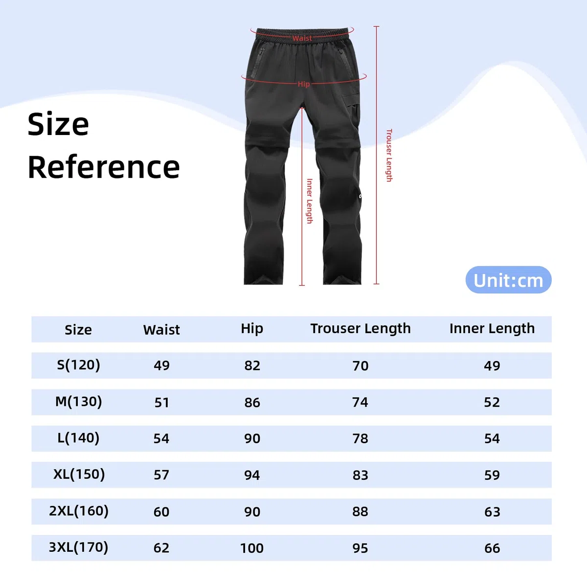 SUKUTU Pantaloni con Cerniera 2 in 1 per Ragazzi e Ragazze Pantaloni da Trekking ad Asciugatura Rapida per la Primavera e L'Estate Pantaloncini Leggeri per Le attività all'aperto