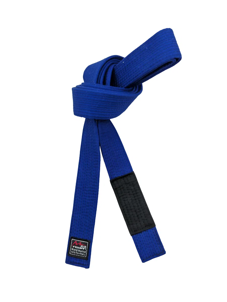 Generico Cintura da Jiu Jitsu Brasiliano per Adulti, Poliestere Cotone Rigido, Larghezza 4.5 cm, Bianco Blu Viola Marrone,Personalizzazione Nome e Strisce, Misure da A0 a A5