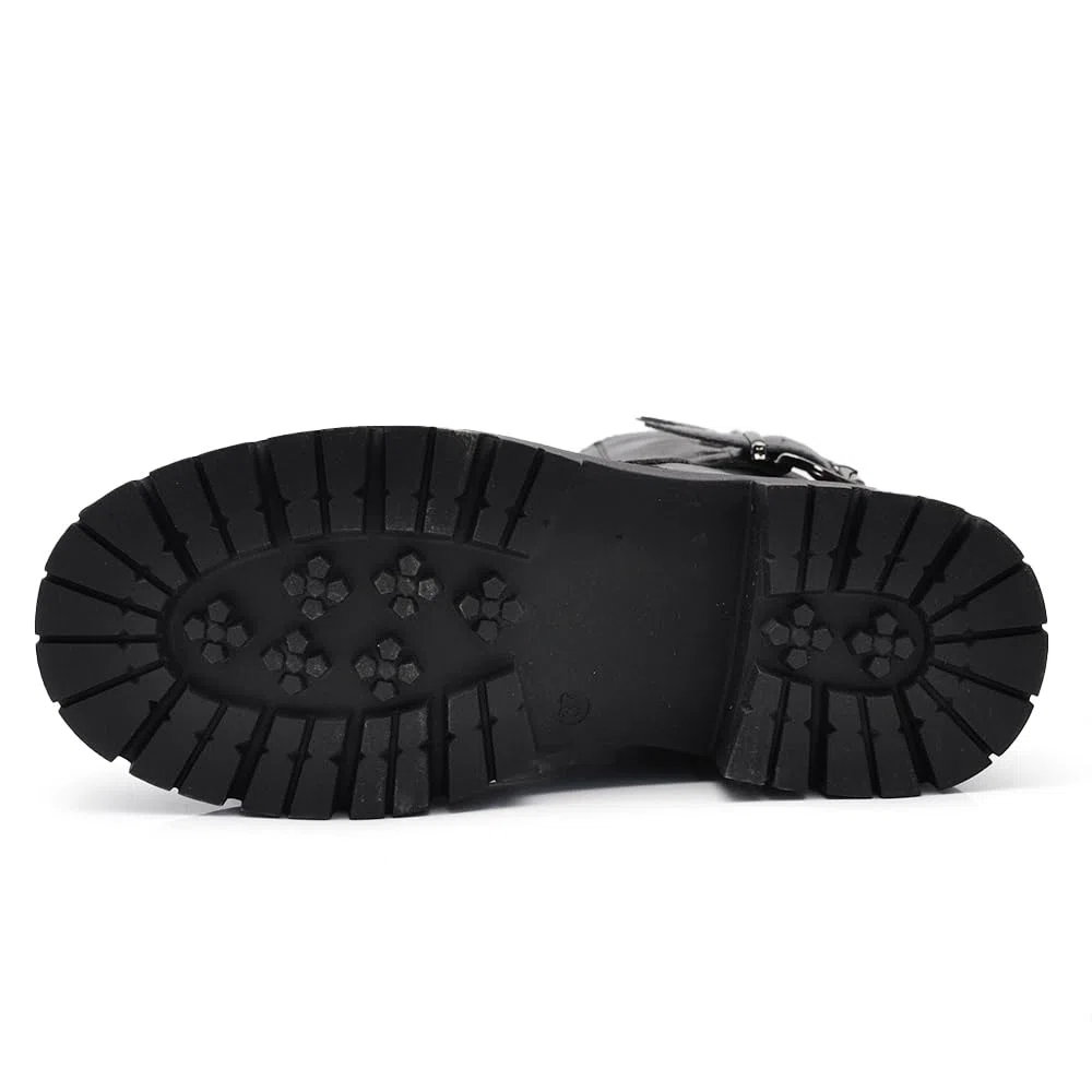 IF FASHION Stivali Stivaletti Anfibi Scarpe da Donna Con Platform Zip 6004