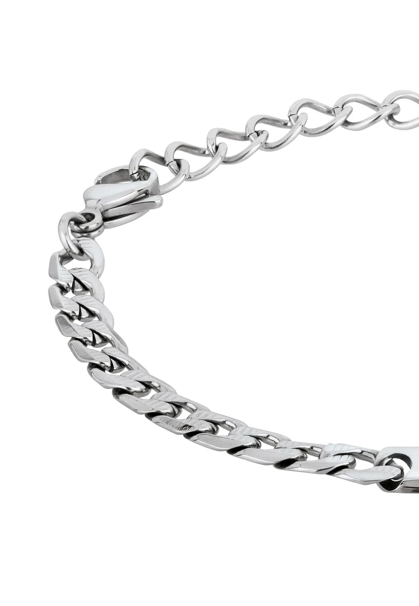 Breil, Collezione Groovy, Bracciale Uomo, Catena in Acciaio Satinato, Pratica Chiusura a Moschettone, Misura 21 cm, Idee Regalo Uomo e Ragazzo