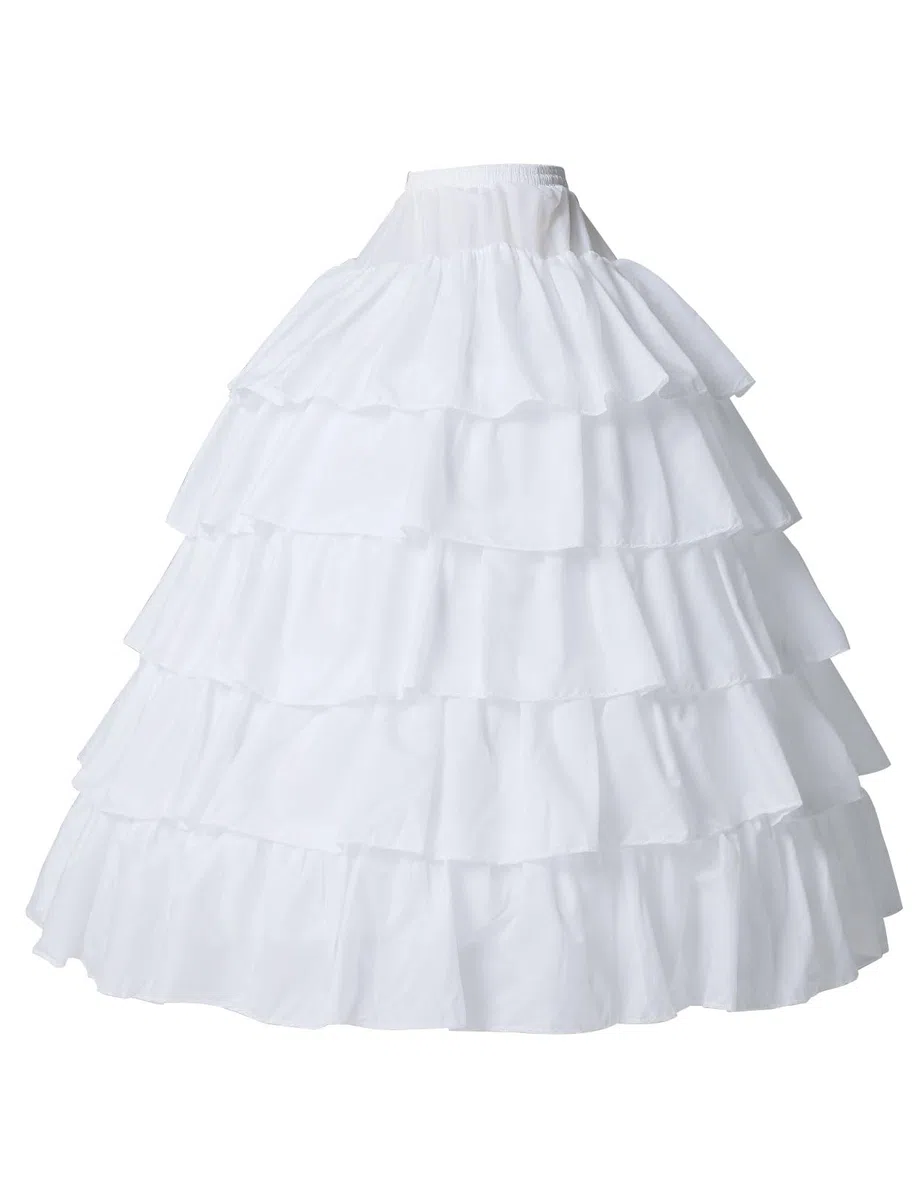 BEAUTELICATE Sottogonna Sposa Lungo per Nozze Gonna 4 Cerchio Donna per Abito Sottoveste Abito da Sera con 5 Strati Balze Gonna Rockabilly Hallowen Matrimonio Carnevale
