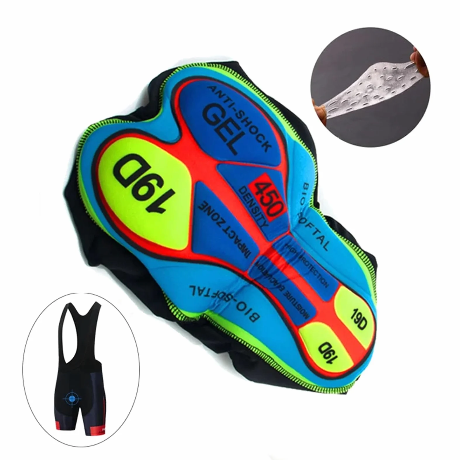 Pantaloncini Ciclismo Pantaloncini Neri con Bretelle da Ciclismo per Uomo, Imbottitura in Gel 19D, Pantaloni 3/4 Estivi, da MTB, Traspiranti e Asciugatura Rapida.(Black H Shorts,XL)