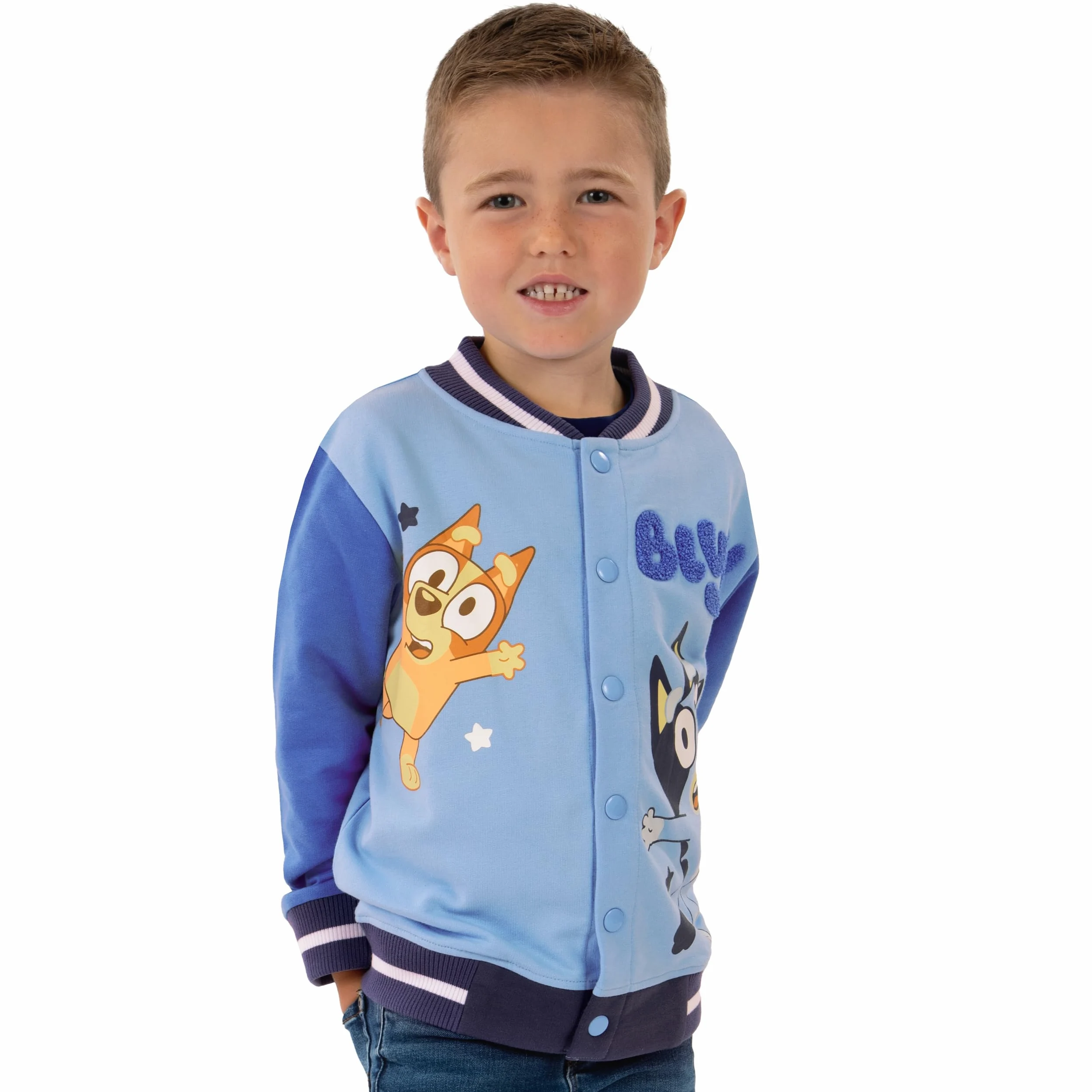 Bluey Giubbotto Bomber Per Bambino, Giacca A Maniche Lunghe Per Bambino, Giacca Da Baseball In Cotone l’Estate