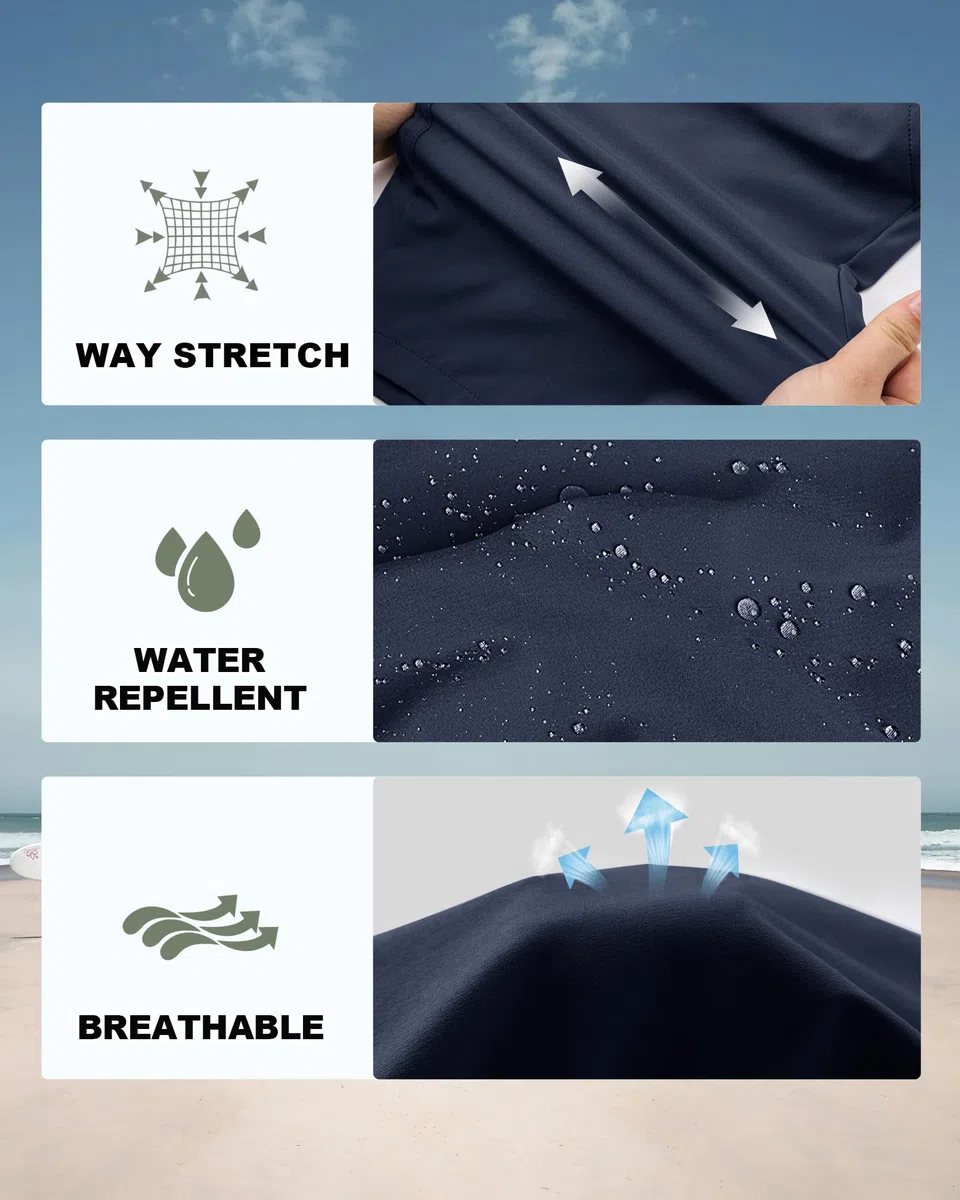 33,000ft Pantaloncini da golf da uomo Dry Fit, 27,9 cm, leggeri, ad asciugatura rapida, elasticizzati, bermuda casual con tasche, per golf, viaggi e wroking