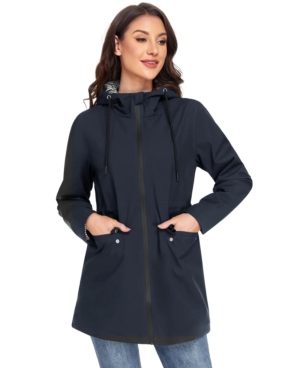 Yuson Girl Cappotto Primaverile Donna Lungo Cappotto Mezza Stagione Leggero Giacca Parka Antivento Elegante Cappotti con Cappuccio Casual Giubbotto per Primavera Estate Autunno