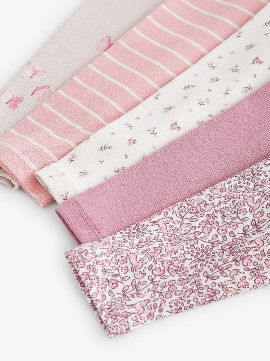 NEXT Ragazza Confezione da 5 Leggings a Coste