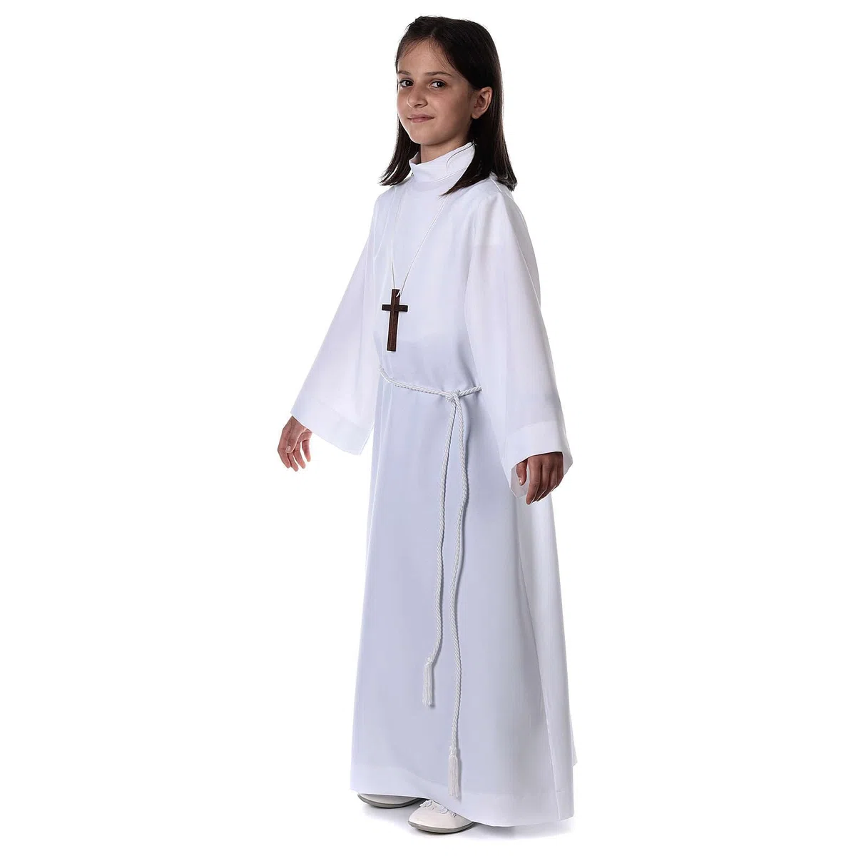 Holyart Abiti Prima Comunione: Tunichetta Comunione Tessuto Bianco Coprente in Primis Linea Classica