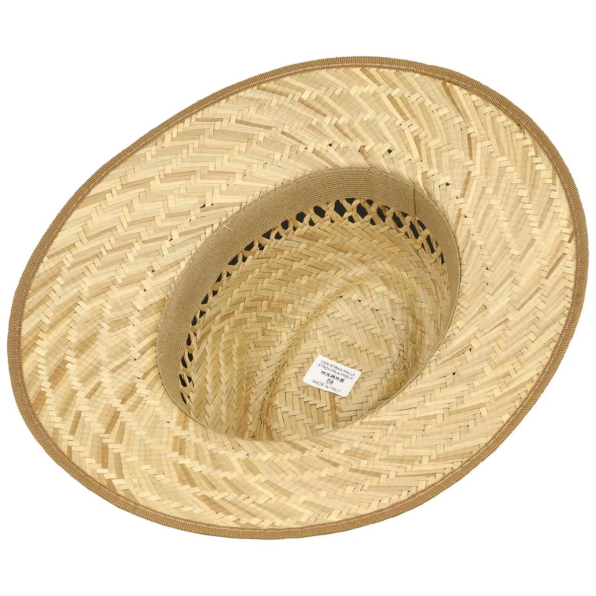 LIPODO Big Brim Traveller Cappello di Paglia Unisex Made in Italy Cappello da Sole Estivo con Ampia Tesa Colori Naturali